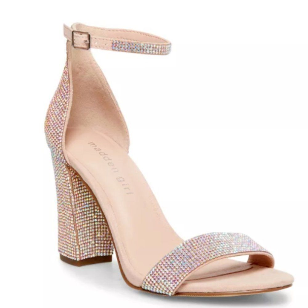 Madden Girl Beella-R Dress Sandals Shoes w Rhinestones - Bridal - Size 8.5 NEW - Picture 1 of 9